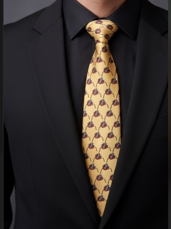 MonsieurPierre Other - Monsieur Pierre Elegant Yellow Tie with Pattern